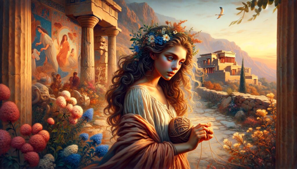ariadna aunque mas conocida por la mitologia griega su figura tiene raices en los cultos minoicos Diosas, dioses y deidades
