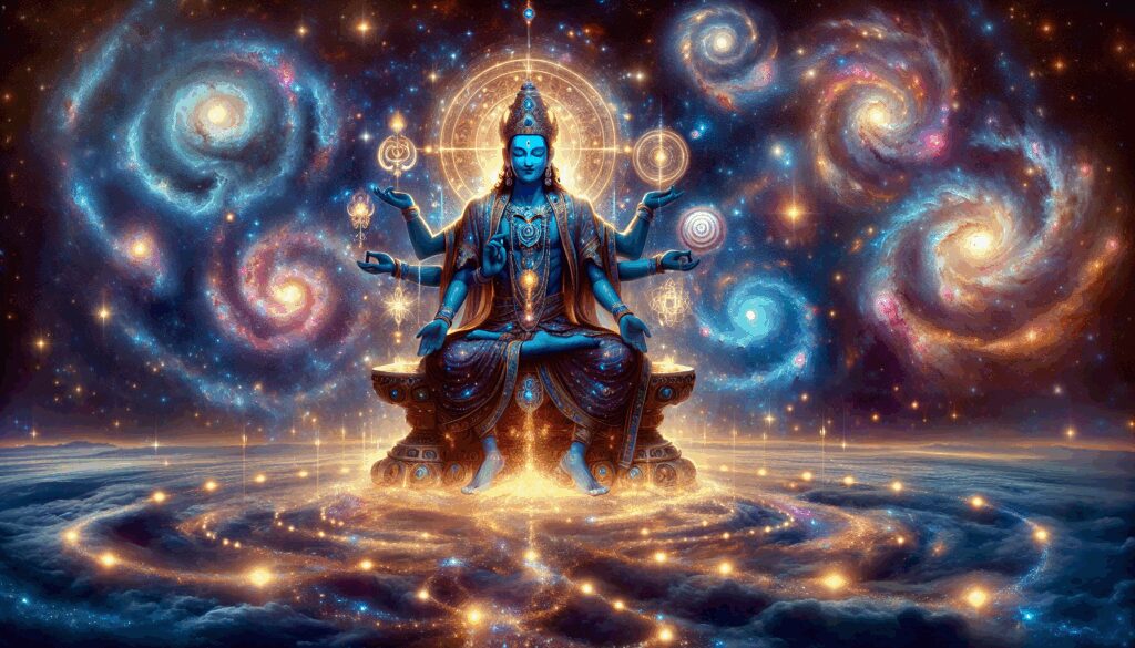 vishnu dios protector cosmico que recorre el universo en tres pasos Diosas, dioses y deidades