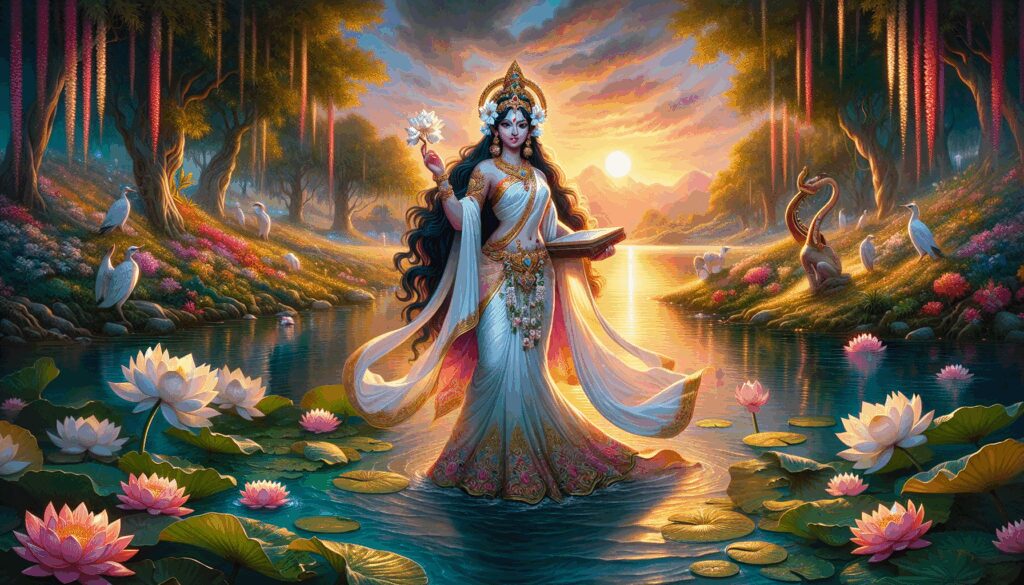 sarasvati diosa rio sagrado y diosa del conocimiento elocuencia y sabiduria Diosas, dioses y deidades