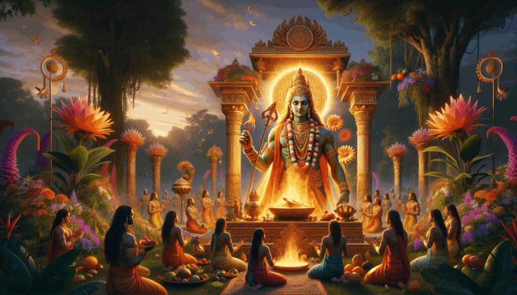 agni dios fuego sagrado y mediador de los sacrificios vedicos Diosas, dioses y deidades