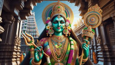 Minakshi (Meenakshi). Diosa guerrera de Madurai, consorte de Sundareshvara. cultura, impacto y legado de dioses y deidades en las diferentes civilizaciones minakshi meenakshi diosa guerrera de madurai consorte de sundareshvara Diosas, dioses y deidades
