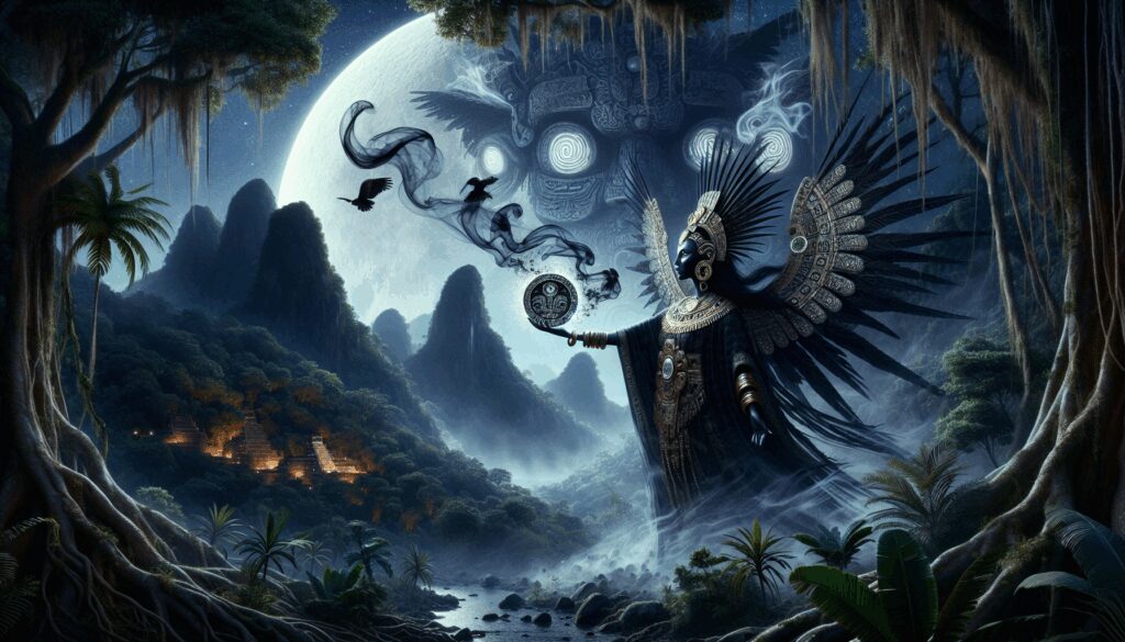 yayauhqui deidad manifestacion de tezcatlipoca como espejo humeante negro Diosas, dioses y deidades